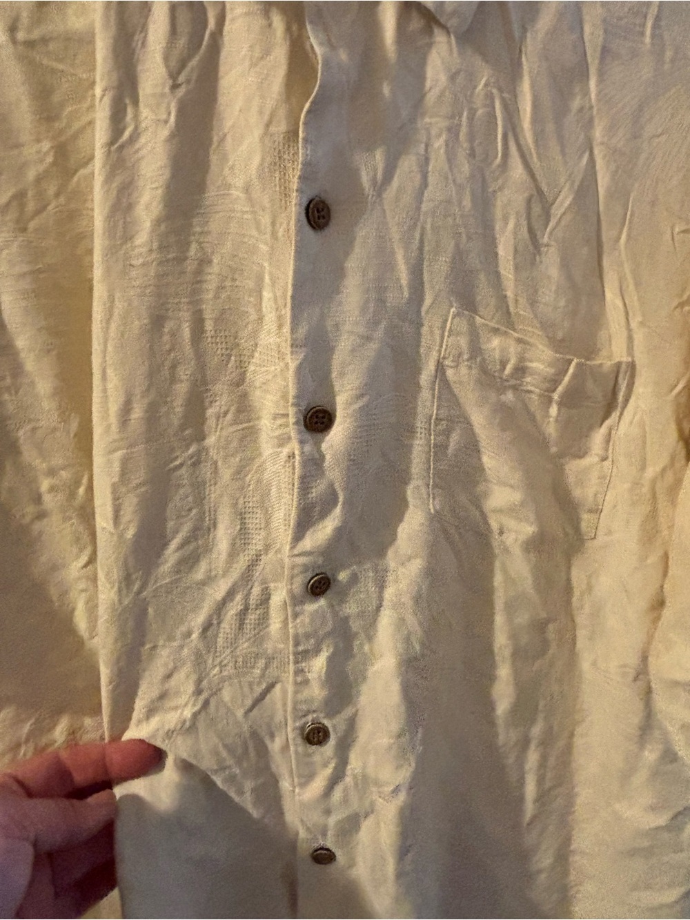 Tommy Bahama Cream Short-Sleeve Linen Button-Down Shirt large downwind to - Picture 3 of 12